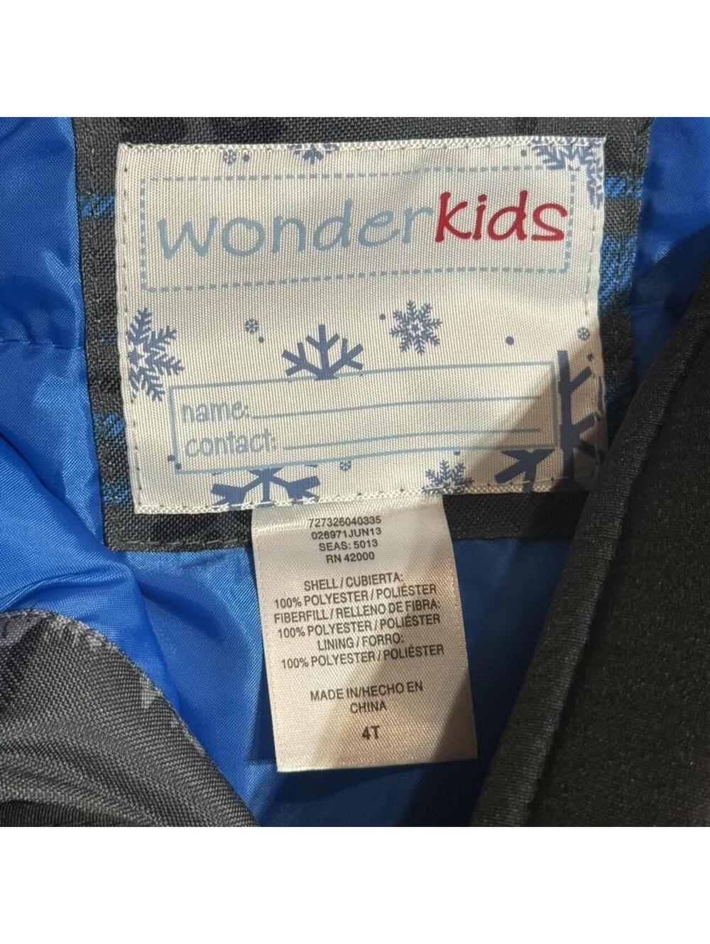 NWT Vintage Wonderkids Kmart Blue Plaid Puffer Jacket 4T - Picture 3 of 4